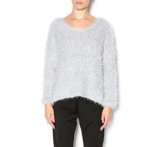 J.O.O Fluffy Oversized Gray Pullover Fuzzy Sweater